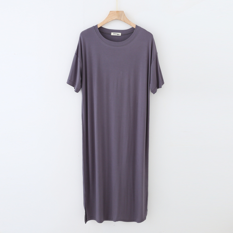 Modális rövid ujjú ruha Női nyári 2022 bő hálóing Kezdőlap Hálóing Hosszú ruha Nagy méretű vékony hálóing