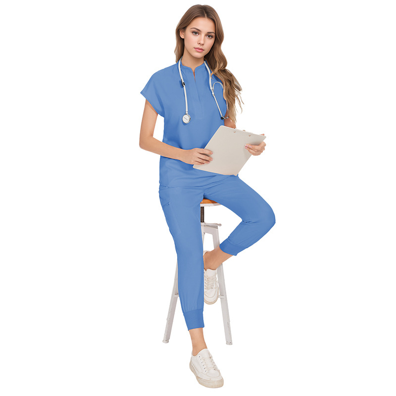 Nianqing ātri žūstošs ērts plāns mazgāšanas apģērbs bezpiedurkņu apkakles ārsta un medmāsas apģērba uzvalks skriešanai matēts uzvalks sievietēm