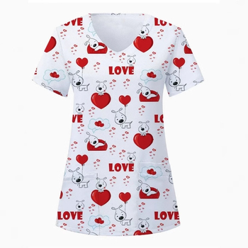 2024-es határokon átnyúló külkereskedelem 3D digitális nyomtatás divatos V-nyakú művészeti stílusú sorozat új ápolói ruhák akciós áron