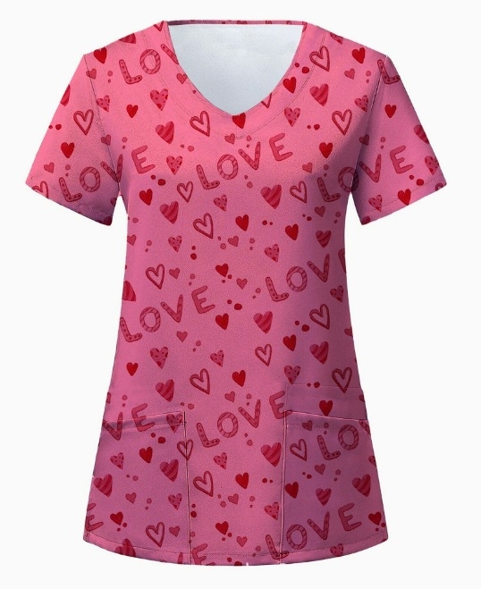 2024-es határokon átnyúló külkereskedelem 3D digitális nyomtatás divatos V-nyakú művészeti stílusú sorozat új ápolói ruhák akciós áron