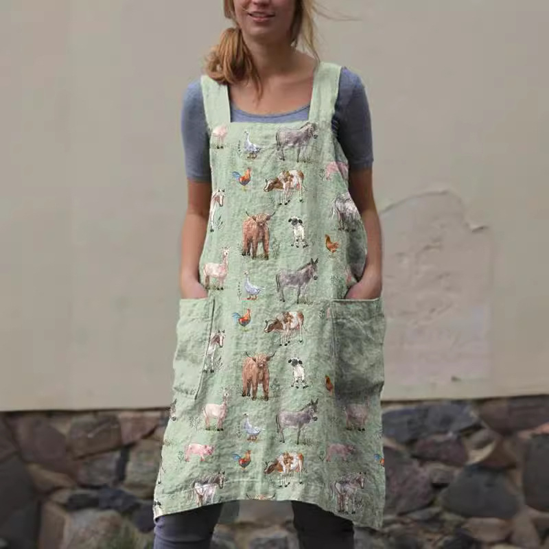 3D digitális nyomtatású retro halművészeti keresztpántos kötény egyszerű divat különböző színekben