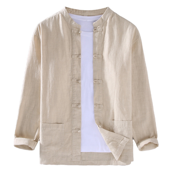 2309 Meeste Hiina stiilis puuvillane ja linane pikkade varrukatega Hiina stiilis pandlaga särk meeste meditatsiooniteerõivad Hiina riided