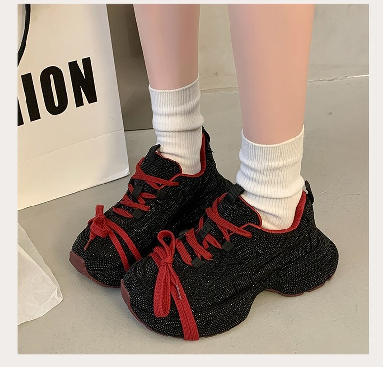 Pantofi sport casual pentru femei cu talpă groasă, cu talpă înaltă, din materiale europene, stil 2025, primăvara anului 2025