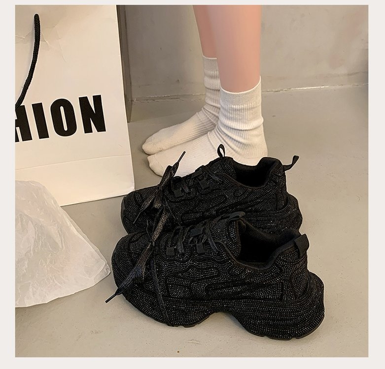 Pantofi sport casual pentru femei cu talpă groasă, cu talpă înaltă, din materiale europene, stil 2025, primăvara anului 2025