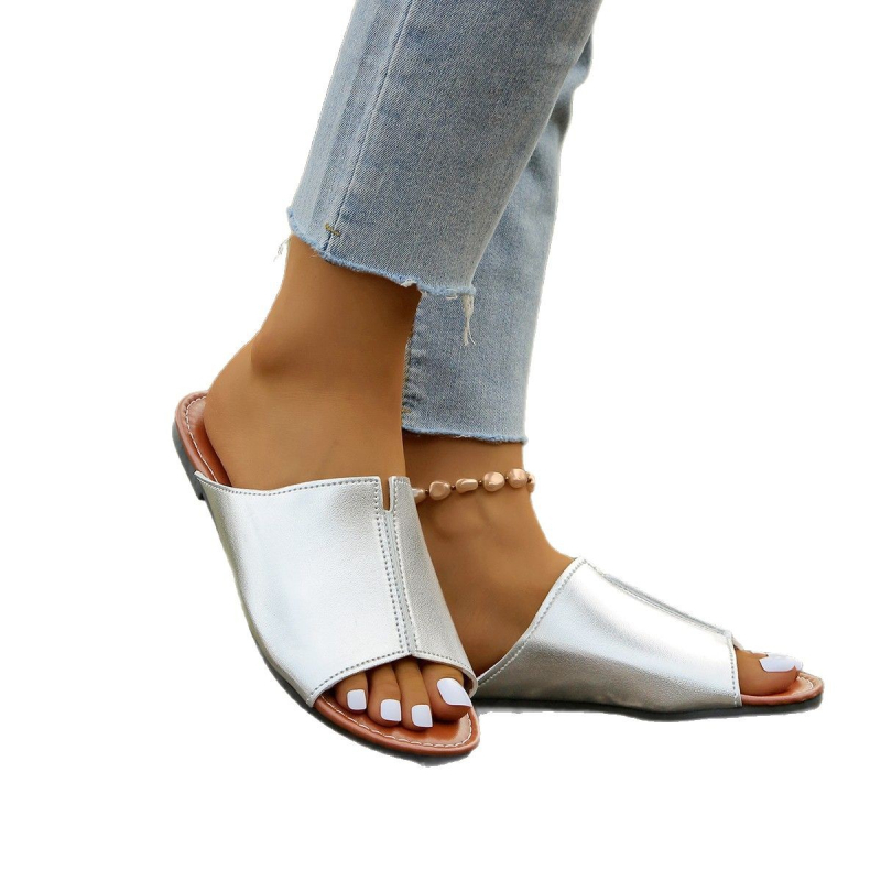 Határokon átnyúló 2025 nyári egyszínű új, megereszkedett, kényelmes, csúszásmentes női cipők, alkalmi, könnyű szandálok, gyári nagykereskedelem