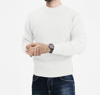 2023 Amazon European and American Explosions őszi és téli új férfi pulóver, kereknyakú, egyszínű, alkalmi, divatos kötött pulóver