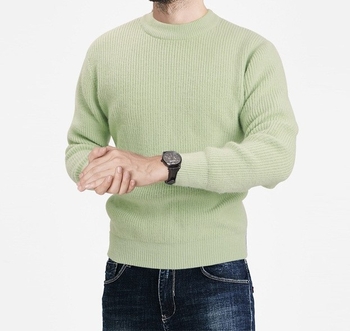 2023 Amazon European and American Explosions őszi és téli új férfi pulóver, kereknyakú, egyszínű, alkalmi, divatos kötött pulóver