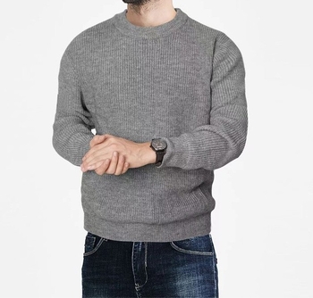 2023 Amazon European and American Explosions őszi és téli új férfi pulóver, kereknyakú, egyszínű, alkalmi, divatos kötött pulóver