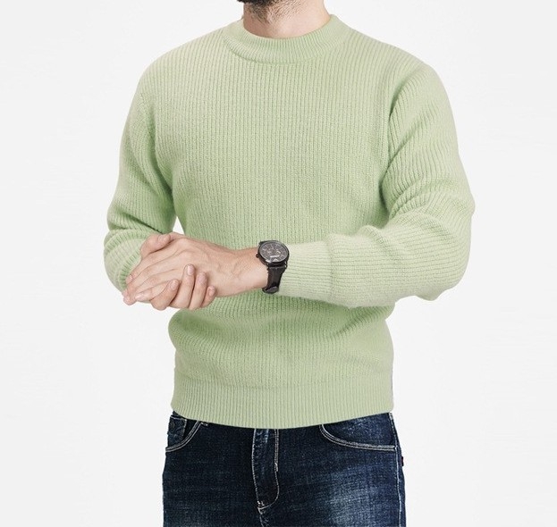 2023 Amazon European and American Explosions őszi és téli új férfi pulóver, kereknyakú, egyszínű, alkalmi, divatos kötött pulóver