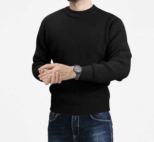 2023 Amazon European and American Explosions őszi és téli új férfi pulóver, kereknyakú, egyszínű, alkalmi, divatos kötött pulóver