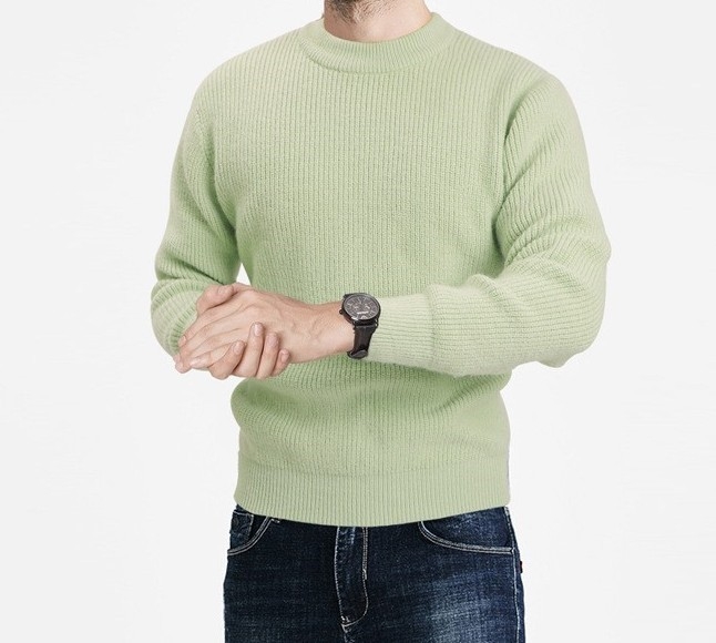 2023 Amazon European and American Explosions őszi és téli új férfi pulóver, kereknyakú, egyszínű, alkalmi, divatos kötött pulóver