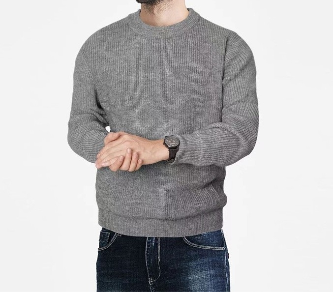 2023 Amazon European and American Explosions őszi és téli új férfi pulóver, kereknyakú, egyszínű, alkalmi, divatos kötött pulóver