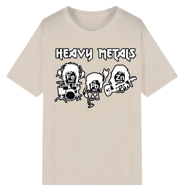 Heavy Metal Kémiai Elemek Periódusos Rendszer Rock Zene Fizika Biológiai Nyomtatás Férfi Póló Retro Férfiaknak és Nőknek