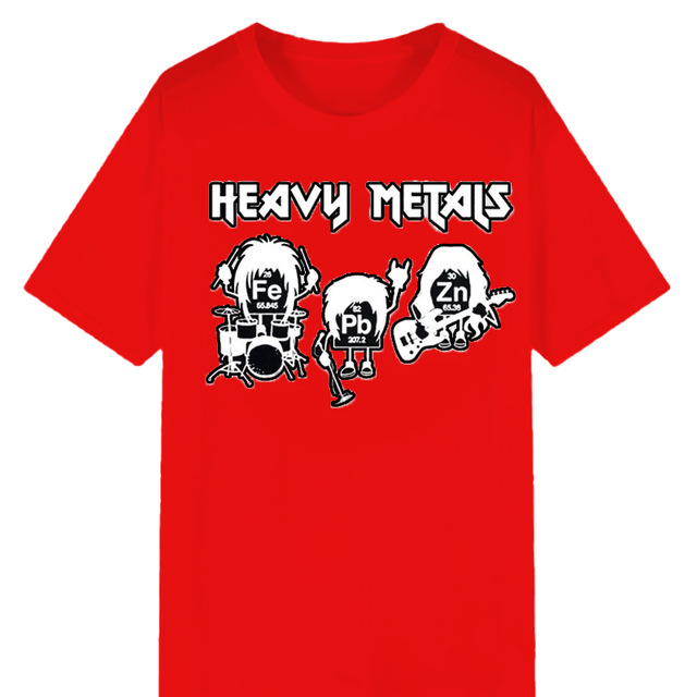 Heavy Metal Kémiai Elemek Periódusos Rendszer Rock Zene Fizika Biológiai Nyomtatás Férfi Póló Retro Férfiaknak és Nőknek