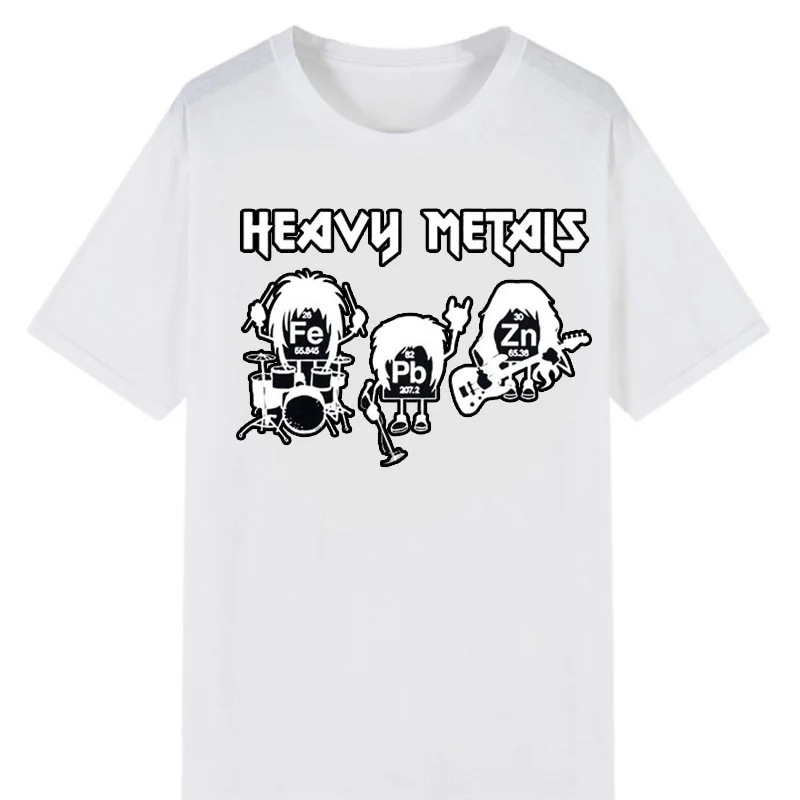 Heavy Metal Kémiai Elemek Periódusos Rendszer Rock Zene Fizika Biológiai Nyomtatás Férfi Póló Retro Férfiaknak és Nőknek