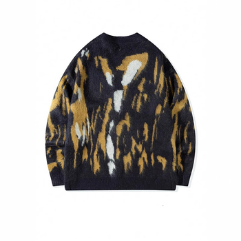 TEMU Xiyin Férfi Kötött Kardigán Mulatolor Színű Pulóver Határokon Átnyúló Mintával