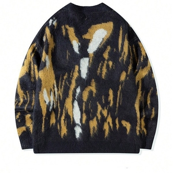 TEMU Xiyin Férfi Kötött Kardigán Mulatolor Színű Pulóver Határokon Átnyúló Mintával