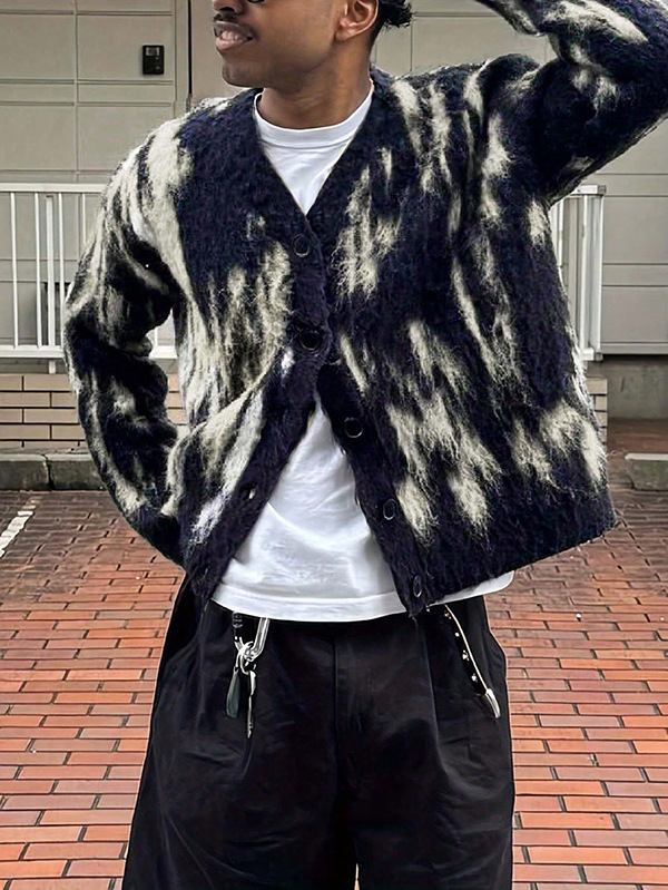 TEMU Xiyin Férfi Kötött Kardigán Mulatolor Színű Pulóver Határokon Átnyúló Mintával