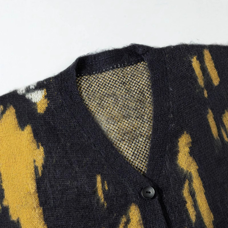 TEMU Xiyin Férfi Kötött Kardigán Mulatolor Színű Pulóver Határokon Átnyúló Mintával