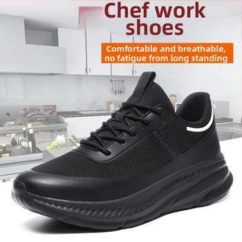Határokon átnyúló, forró eladású professzionális szakácscipők, férfi csúszásmentes, vízálló, olajálló, konyhai munkához, szagmentes, férfi lélegző, hátsó konyhai munkacipő