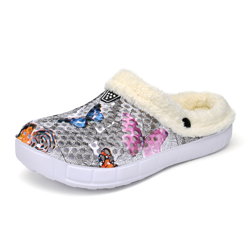 Naiste fliisvoodriga õõnesauguga kingad, kodune vabaaja suss, soojad puuvillased sussid, sügis- ja talvesussid, armsad liblikakujulised aiakingad