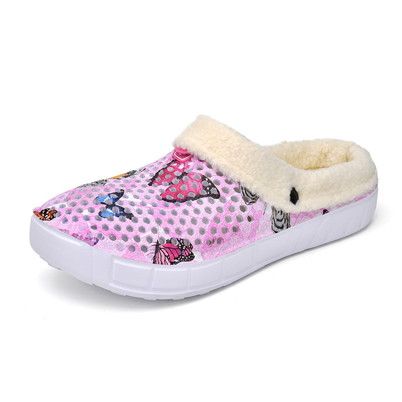 Naiste fliisvoodriga õõnesauguga kingad, kodune vabaaja suss, soojad puuvillased sussid, sügis- ja talvesussid, armsad liblikakujulised aiakingad