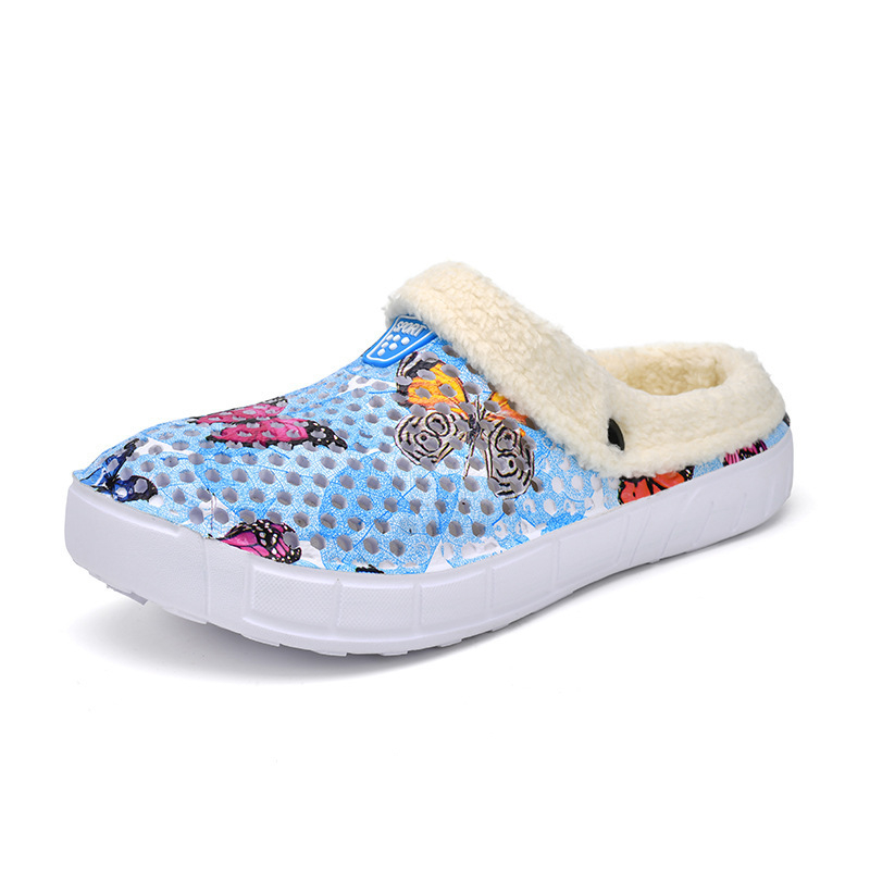 Naiste fliisvoodriga õõnesauguga kingad, kodune vabaaja suss, soojad puuvillased sussid, sügis- ja talvesussid, armsad liblikakujulised aiakingad