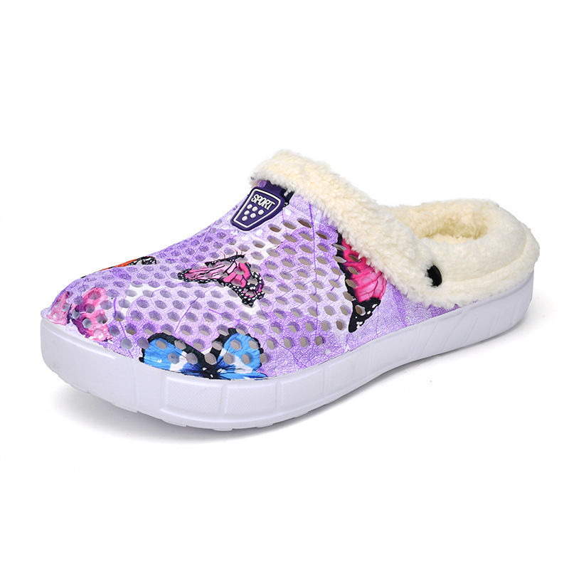 Naiste fliisvoodriga õõnesauguga kingad, kodune vabaaja suss, soojad puuvillased sussid, sügis- ja talvesussid, armsad liblikakujulised aiakingad