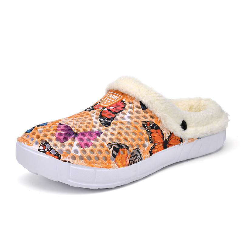 Naiste fliisvoodriga õõnesauguga kingad, kodune vabaaja suss, soojad puuvillased sussid, sügis- ja talvesussid, armsad liblikakujulised aiakingad