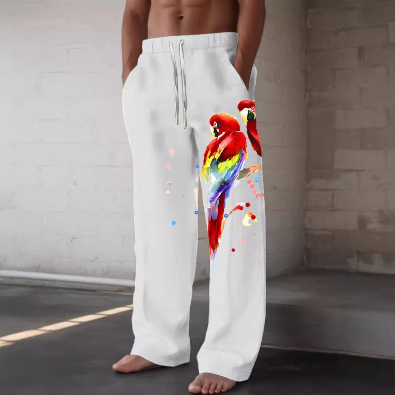 2024-es új, egyszínű, nyomtatott, lezser nadrág, utcai, divatos, széles szárú, hip-hop nadrág