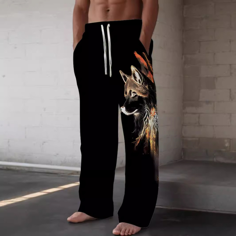 2024-es új, egyszínű, nyomtatott, lezser nadrág, utcai, divatos, széles szárú, hip-hop nadrág