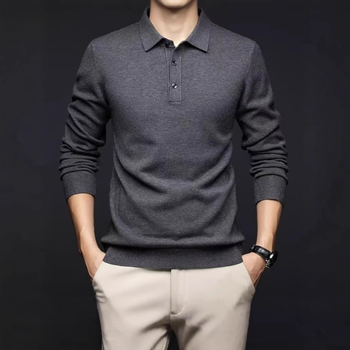 Kiváló minőségű fésűs hajtókás kötött pulóver őszi és téli üzleti szabadidős meleg kötött póló férfi minden mérkőzésre