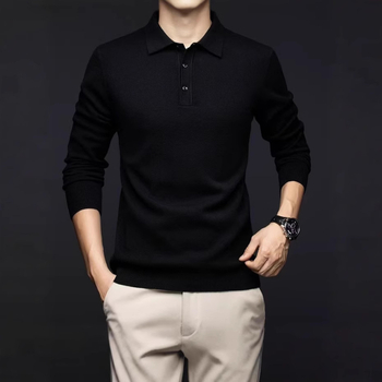 Kiváló minőségű fésűs hajtókás kötött pulóver őszi és téli üzleti szabadidős meleg kötött póló férfi minden mérkőzésre