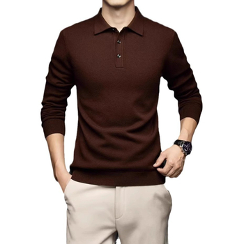 Kiváló minőségű fésűs hajtókás kötött pulóver őszi és téli üzleti szabadidős meleg kötött póló férfi minden mérkőzésre