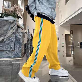 Ananász kockás mintás, divatos, egyszínű, lezser sporthálós nadrág, lezser nadrág, könnyű és érett