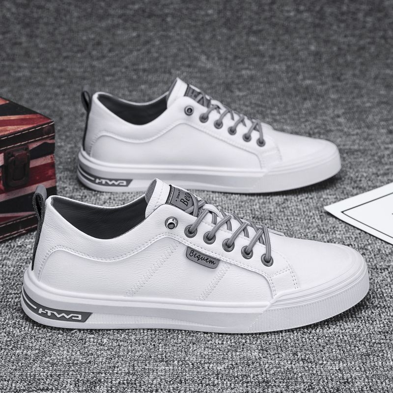 Férfi cipők 2023 Új őszi divat Minden mérkőzés alkalmi férfi bőr cipő Slip-on fehér lapos cipő Sport divatos cipők