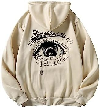 2024 Amazon AliExpress COZYEASE Férfi Y2K mintás kapucnis, túlméretezett retró pulóver