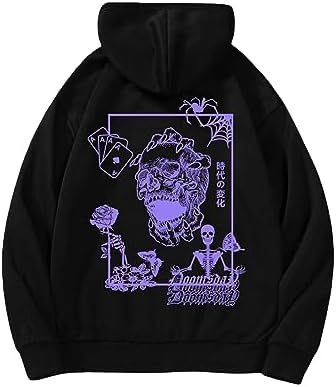 2024 Amazon AliExpress COZYEASE Férfi Y2K mintás kapucnis, túlméretezett retró pulóver