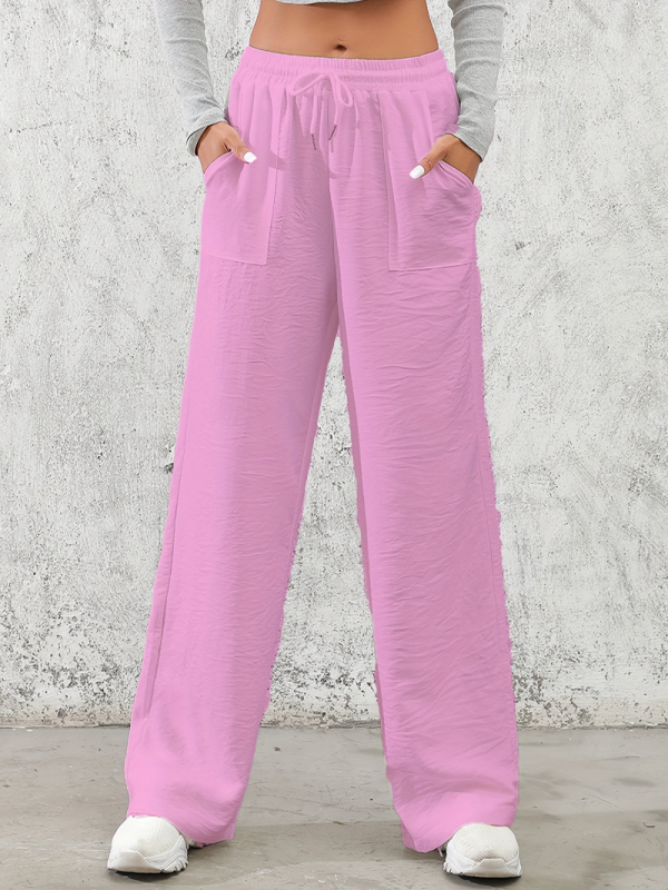 Amazon határokon átnyúló magas derekú, laza, egyenes szabású női nadrág, 2024-es európai és amerikai INS stílusú, nyári, új, lusta jég selyemnadrág, gyorsan száradó.