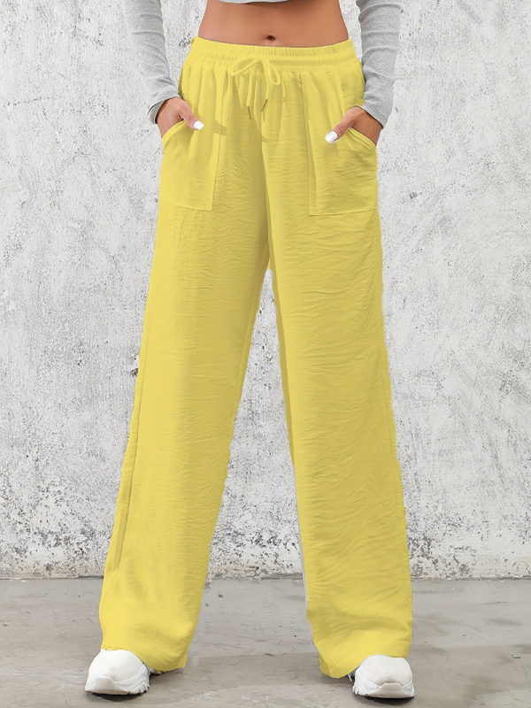 Amazon határokon átnyúló magas derekú, laza, egyenes szabású női nadrág, 2024-es európai és amerikai INS stílusú, nyári, új, lusta jég selyemnadrág, gyorsan száradó.