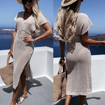 „Amazon“ užsienio prekybos europietiškas ir amerikietiškas paplūdimio kostiumas nuo saulės, juodas permatomas, seksualus, trumpomis rankovėmis, bikinio tipo kostiumas nuo saulės.