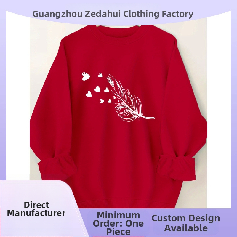 Női lezser, kerek nyakú, kapucnis pulóver geometrikus mintával - puha