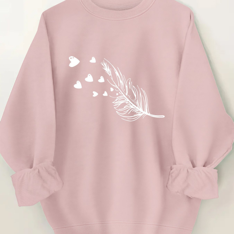 Női lezser, kerek nyakú, kapucnis pulóver geometrikus mintával - puha