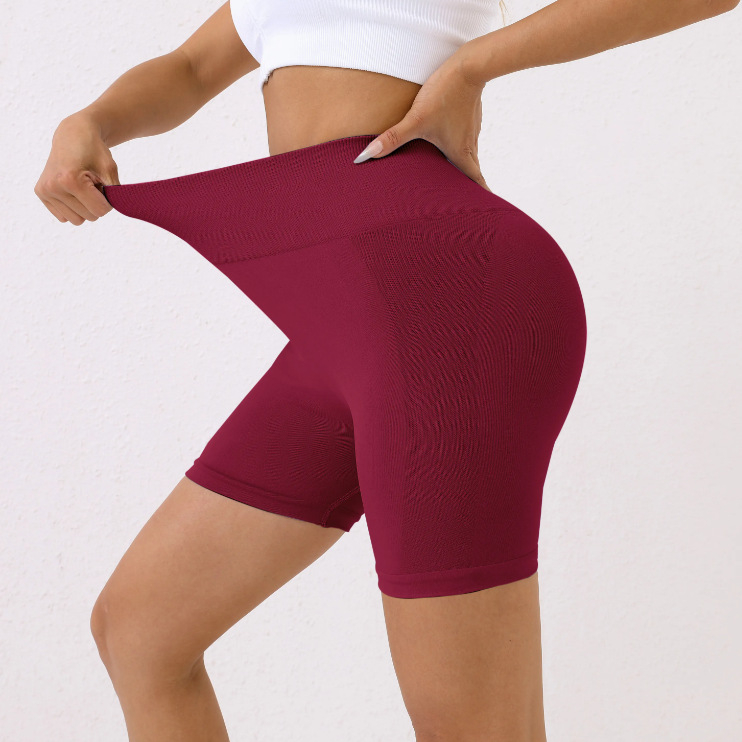 Sporta skriešanas jogas fitnesa trīs ceturtdaļu bikses, trīs slāņu pieguļošas, augstas jostasvietas tievēšanas un gurnu pacelšanas vienkāršas jogas bikses, augstas elastības tievēšanas