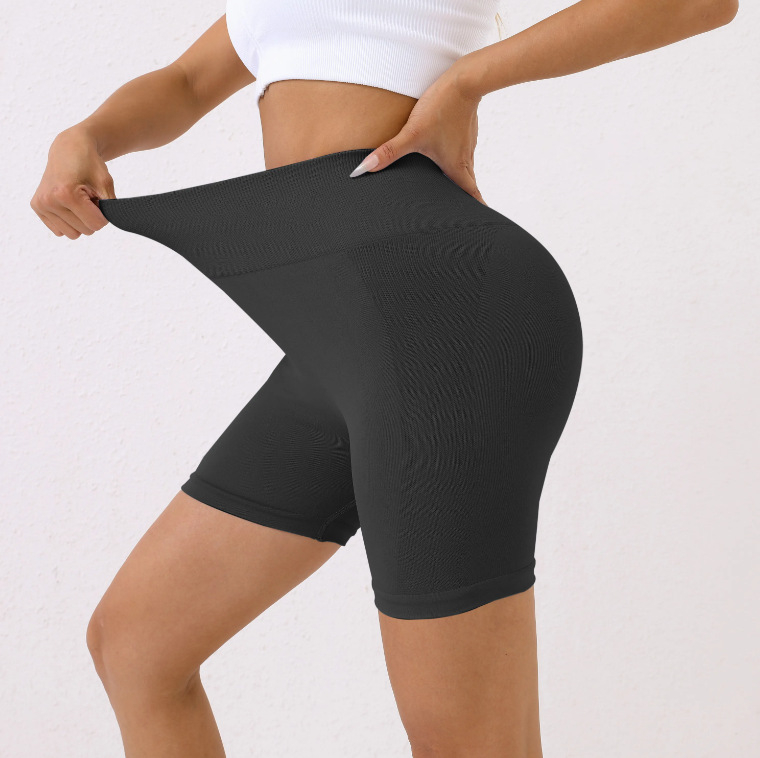 Sporta skriešanas jogas fitnesa trīs ceturtdaļu bikses, trīs slāņu pieguļošas, augstas jostasvietas tievēšanas un gurnu pacelšanas vienkāršas jogas bikses, augstas elastības tievēšanas