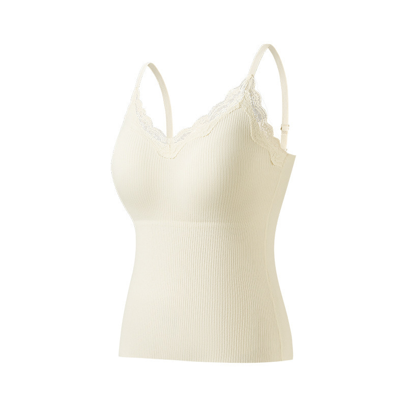 Šilta moteriška vientisa besiūlė apatinė liemenė su krūtinės įdėklu. Rudens ir žiemos lengvi, push-up stiliaus, ploni apatiniai marškinėliai.