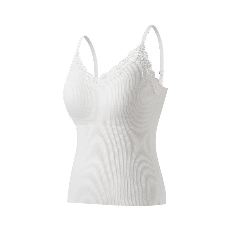 Šilta moteriška vientisa besiūlė apatinė liemenė su krūtinės įdėklu. Rudens ir žiemos lengvi, push-up stiliaus, ploni apatiniai marškinėliai.