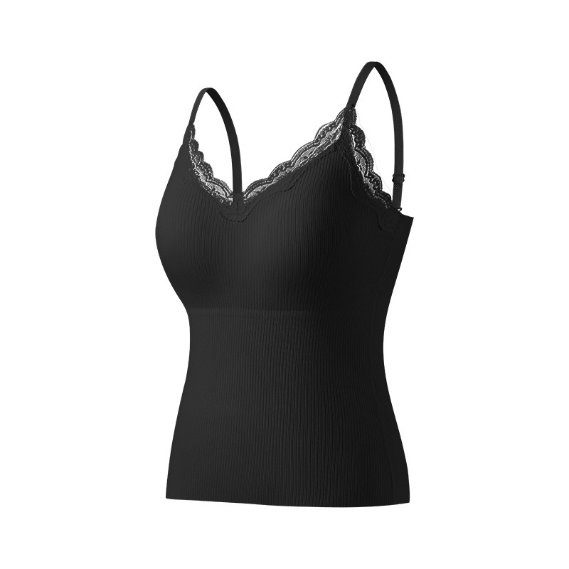 Šilta moteriška vientisa besiūlė apatinė liemenė su krūtinės įdėklu. Rudens ir žiemos lengvi, push-up stiliaus, ploni apatiniai marškinėliai.