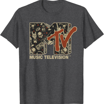 Mtv Rock N Roll Zene Kemény Heavy Metal Koponya Gitár Vintage