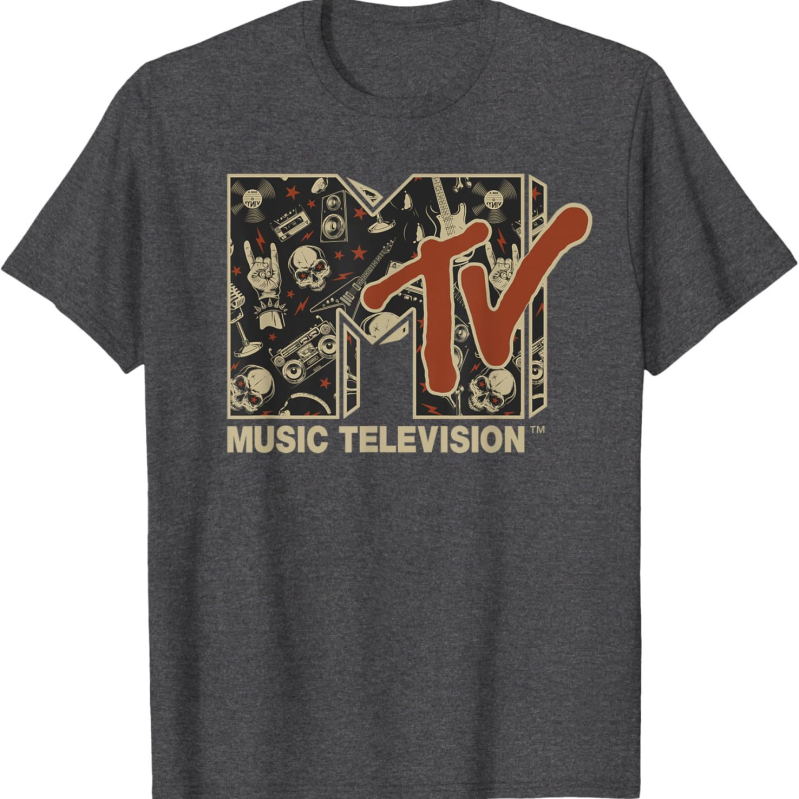 Mtv Rock N Roll Zene Kemény Heavy Metal Koponya Gitár Vintage